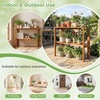 image:imageGiantex Foldable Plant Shelf 3Tier Solid Wood Indoor Outdoor Flower Pot Display Rack Corner Storage Bookshelf Freestanding Tiered Plant Stand for Garden Patio Balcony No Assembly2Tier