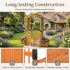 image:imageGiantex Garden Arbor with Gate and 2 Planter Boxes 83 Wooden Garden Arch Trellis wDrainage Holes Walk Through Backyard Arbor for Climbing Plants Roses Vines Wedding Ceremony Patio Lawn Pathway