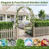 image:imageGiantex Garden Arch with Gate 79 H x 39 W HeavyDuty Metal Arbor Trellis with Safety Latch 4 Ground Stakes for Climbing Plants Vines Outdoor Archway for Lawn Patio Wedding amp Party BlackBronze