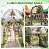 image:imageGiantex Garden Arch with Gate 79 H x 39 W HeavyDuty Metal Arbor Trellis with Safety Latch 4 Ground Stakes for Climbing Plants Vines Outdoor Archway for Lawn Patio Wedding amp Party BlackBronze
