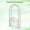 image:imageGiantex Garden Arch with Gate 79 H x 39 W HeavyDuty Metal Arbor Trellis with Safety Latch 4 Ground Stakes for Climbing Plants Vines Outdoor Archway for Lawn Patio Wedding amp Party BlackBronze