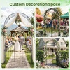 image:imageGiantex Garden Arch with Gate 79 H x 39 W HeavyDuty Metal Arbor Trellis with Safety Latch 4 Ground Stakes for Climbing Plants Vines Outdoor Archway for Lawn Patio Wedding amp Party BlackBlack