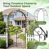 image:imageGiantex Garden Arch with Gate 79 H x 39 W HeavyDuty Metal Arbor Trellis with Safety Latch 4 Ground Stakes for Climbing Plants Vines Outdoor Archway for Lawn Patio Wedding amp Party BlackBlack