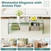 image:imageGiantex Glass Coffee Table 40 Inch Clear Center Table with Tempered Glass Top amp Round Edges Rectangle Accent Cocktail Tea Table Modern Waterfall Living Room Tables for Small Spaces