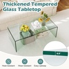 image:imageGiantex Glass Coffee Table 40 Inch Clear Center Table with Tempered Glass Top amp Round Edges Rectangle Accent Cocktail Tea Table Modern Waterfall Living Room Tables for Small Spaces