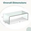 image:imageGiantex Glass Coffee Table 40 Inch Clear Center Table with Tempered Glass Top amp Round Edges Rectangle Accent Cocktail Tea Table Modern Waterfall Living Room Tables for Small Spaces