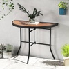 image:imageGiantex Half Round Folding Table Half Moon Dining Table with HeavyDuty Metal Frame Portable SpaceSaving SemiCircle Bistro Table for Banquet Event Patio Garden Entryway 21