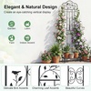 image:imageGiantex Metal Garden Trellis for Climbing Plants 75 x 20 Outdoor Rose Trellis wFoldable Bottom Shelf Freestanding Plant Support for Vines Flowers Vegetables amp Fruits Patio Lawn Garden WhiteBlack