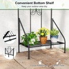 image:imageGiantex Metal Garden Trellis for Climbing Plants 75 x 20 Outdoor Rose Trellis wFoldable Bottom Shelf Freestanding Plant Support for Vines Flowers Vegetables amp Fruits Patio Lawn Garden WhiteBlack