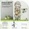 image:imageGiantex Metal Garden Trellis for Climbing Plants 75 x 20 Outdoor Rose Trellis wFoldable Bottom Shelf Freestanding Plant Support for Vines Flowers Vegetables amp Fruits Patio Lawn Garden WhiteBlack
