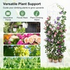 image:imageGiantex Metal Garden Trellis for Climbing Plants 75 x 20 Outdoor Rose Trellis wFoldable Bottom Shelf Freestanding Plant Support for Vines Flowers Vegetables amp Fruits Patio Lawn Garden WhiteWhite