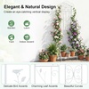 image:imageGiantex Metal Garden Trellis for Climbing Plants 75 x 20 Outdoor Rose Trellis wFoldable Bottom Shelf Freestanding Plant Support for Vines Flowers Vegetables amp Fruits Patio Lawn Garden WhiteWhite