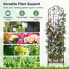 image:imageGiantex Metal Garden Trellis for Climbing Plants 75 x 20 Outdoor Rose Trellis wFoldable Bottom Shelf Freestanding Plant Support for Vines Flowers Vegetables amp Fruits Patio Lawn Garden WhiteBlack