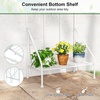 image:imageGiantex Metal Garden Trellis for Climbing Plants 75 x 20 Outdoor Rose Trellis wFoldable Bottom Shelf Freestanding Plant Support for Vines Flowers Vegetables amp Fruits Patio Lawn Garden WhiteWhite