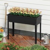image:imageGiantex Metal Raised Garden Bed with Legs Elevated Planter Box with Drainage Holes for Vegetable Fruit Flower Herb Outdoor Standing Gardening Box for Balcony Backyard Patio Porch 24x11x18Dark