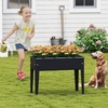 image:imageGiantex Metal Raised Garden Bed with Legs Elevated Planter Box with Drainage Holes for Vegetable Fruit Flower Herb Outdoor Standing Gardening Box for Balcony Backyard Patio Porch 24x11x18Dark