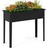image:imageGiantex Metal Raised Garden Bed with Legs Elevated Planter Box with Drainage Holes for Vegetable Fruit Flower Herb Outdoor Standing Gardening Box for Balcony Backyard Patio Porch 24x11x18Dark