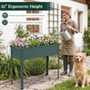 image:imageGiantex Metal Raised Garden Bed with Legs Elevated Planter Box with Drainage Holes for Vegetable Fruit Flower Herb Outdoor Standing Gardening Box for Balcony Backyard Patio Porch 24x11x18Dark Green