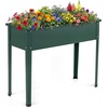 image:imageGiantex Metal Raised Garden Bed with Legs Elevated Planter Box with Drainage Holes for Vegetable Fruit Flower Herb Outdoor Standing Gardening Box for Balcony Backyard Patio Porch 24x11x18Dark Green