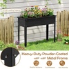 image:imageGiantex Metal Raised Garden Bed with Legs Elevated Planter Box with Drainage Holes for Vegetable Fruit Flower Herb Outdoor Standing Gardening Box for Balcony Backyard Patio Porch 24x11x18Dark