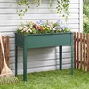 image:imageGiantex Metal Raised Garden Bed with Legs Elevated Planter Box with Drainage Holes for Vegetable Fruit Flower Herb Outdoor Standing Gardening Box for Balcony Backyard Patio Porch 24x11x18Dark Green