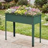 image:imageGiantex Metal Raised Garden Bed with Legs Elevated Planter Box with Drainage Holes for Vegetable Fruit Flower Herb Outdoor Standing Gardening Box for Balcony Backyard Patio Porch 24x11x18Dark Green