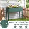 image:imageGiantex Metal Raised Garden Bed with Legs Elevated Planter Box with Drainage Holes for Vegetable Fruit Flower Herb Outdoor Standing Gardening Box for Balcony Backyard Patio Porch 24x11x18Dark Green