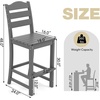 image:imageGiantex Outdoor HDPE Bar Stool Patio Tall Bar Chair with Backrest and Footrest 30 Inches Counter Height Barstools for Garden Backyard Weather Resistance Easy Maintenance 1 BlackGrey