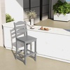 image:imageGiantex Outdoor HDPE Bar Stool Patio Tall Bar Chair with Backrest and Footrest 30 Inches Counter Height Barstools for Garden Backyard Weather Resistance Easy Maintenance 1 BlackGrey