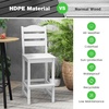 image:imageGiantex Outdoor HDPE Bar Stool Patio Tall Bar Chair with Backrest and Footrest 30 Inches Counter Height Barstools for Garden Backyard Weather Resistance Easy Maintenance 1 BlackWhite