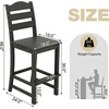 image:imageGiantex Outdoor HDPE Bar Stool Patio Tall Bar Chair with Backrest and Footrest 30 Inches Counter Height Barstools for Garden Backyard Weather Resistance Easy Maintenance 1 BlackBlack