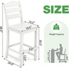image:imageGiantex Outdoor HDPE Bar Stool Patio Tall Bar Chair with Backrest and Footrest 30 Inches Counter Height Barstools for Garden Backyard Weather Resistance Easy Maintenance 1 BlackWhite