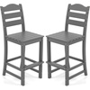 image:imageGiantex Outdoor HDPE Bar Stool Patio Tall Bar Chair with Backrest and Footrest 30 Inches Counter Height Barstools for Garden Backyard Weather Resistance Easy Maintenance 1 BlackGrey