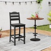 image:imageGiantex Outdoor HDPE Bar Stool Patio Tall Bar Chair with Backrest and Footrest 30 Inches Counter Height Barstools for Garden Backyard Weather Resistance Easy Maintenance 1 BlackBlack