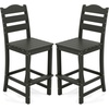 image:imageGiantex Outdoor HDPE Bar Stool Patio Tall Bar Chair with Backrest and Footrest 30 Inches Counter Height Barstools for Garden Backyard Weather Resistance Easy Maintenance 1 BlackBlack