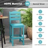 image:imageGiantex Outdoor HDPE Bar Stool Patio Tall Bar Chair with Backrest and Footrest 30 Inches Counter Height Barstools for Garden Backyard Weather Resistance Easy Maintenance 1 BlackTurquoise