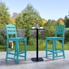image:imageGiantex Outdoor HDPE Bar Stool Patio Tall Bar Chair with Backrest and Footrest 30 Inches Counter Height Barstools for Garden Backyard Weather Resistance Easy Maintenance 1 BlackTurquoise