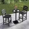 image:imageGiantex Outdoor HDPE Bar Stool Patio Tall Bar Chair with Backrest and Footrest 30 Inches Counter Height Barstools for Garden Backyard Weather Resistance Easy Maintenance 1 BlackBlack
