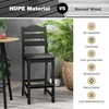 image:imageGiantex Outdoor HDPE Bar Stool Patio Tall Bar Chair with Backrest and Footrest 30 Inches Counter Height Barstools for Garden Backyard Weather Resistance Easy Maintenance 1 BlackBlack