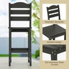 image:imageGiantex Outdoor HDPE Bar Stool Patio Tall Bar Chair with Backrest and Footrest 30 Inches Counter Height Barstools for Garden Backyard Weather Resistance Easy Maintenance 1 BlackBlack