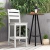 image:imageGiantex Outdoor HDPE Bar Stool Patio Tall Bar Chair with Backrest and Footrest 30 Inches Counter Height Barstools for Garden Backyard Weather Resistance Easy Maintenance 1 BlackWhite