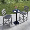 image:imageGiantex Outdoor HDPE Bar Stool Patio Tall Bar Chair with Backrest and Footrest 30 Inches Counter Height Barstools for Garden Backyard Weather Resistance Easy Maintenance 1 BlackGrey