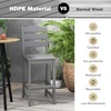 image:imageGiantex Outdoor HDPE Bar Stool Patio Tall Bar Chair with Backrest and Footrest 30 Inches Counter Height Barstools for Garden Backyard Weather Resistance Easy Maintenance 1 BlackGrey