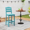 image:imageGiantex Outdoor HDPE Bar Stool Patio Tall Bar Chair with Backrest and Footrest 30 Inches Counter Height Barstools for Garden Backyard Weather Resistance Easy Maintenance 1 BlackTurquoise