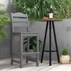 image:imageGiantex Outdoor HDPE Bar Stool Patio Tall Bar Chair with Backrest and Footrest 30 Inches Counter Height Barstools for Garden Backyard Weather Resistance Easy Maintenance 1 BlackGrey