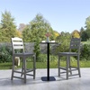 image:imageGiantex Outdoor HDPE Bar Stool Patio Tall Bar Chair with Backrest and Footrest 30 Inches Counter Height Barstools for Garden Backyard Weather Resistance Easy Maintenance 1 BlackGrey