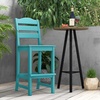 image:imageGiantex Outdoor HDPE Bar Stool Patio Tall Bar Chair with Backrest and Footrest 30 Inches Counter Height Barstools for Garden Backyard Weather Resistance Easy Maintenance 1 BlackTurquoise