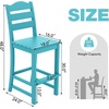 image:imageGiantex Outdoor HDPE Bar Stool Patio Tall Bar Chair with Backrest and Footrest 30 Inches Counter Height Barstools for Garden Backyard Weather Resistance Easy Maintenance 1 BlackTurquoise