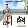 image:imageGiantex Outdoor HDPE Bar Stool Patio Tall Bar Chair with Backrest and Footrest 30 Inches Counter Height Barstools for Garden Backyard Weather Resistance Easy Maintenance 1 BlackBlack