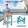 image:imageGiantex Outdoor HDPE Bar Stool Patio Tall Bar Chair with Backrest and Footrest 30 Inches Counter Height Barstools for Garden Backyard Weather Resistance Easy Maintenance 1 BlackTurquoise